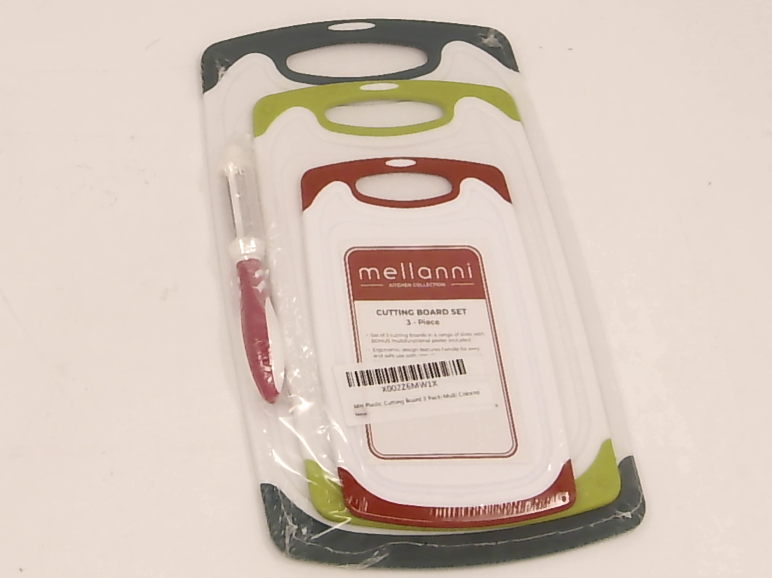 Cutting Board Set 3 piece Black Multi Colored
