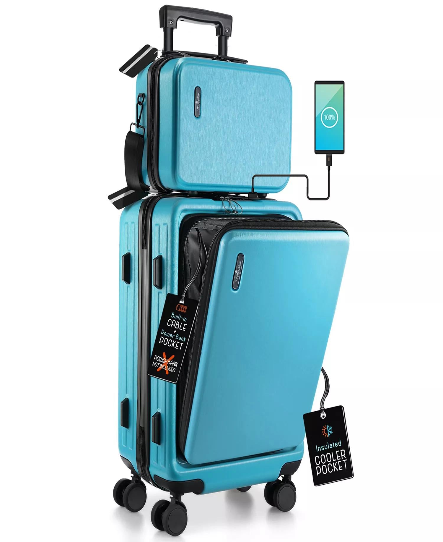Travel Arim 2-Piece Hard Carry-On Teal