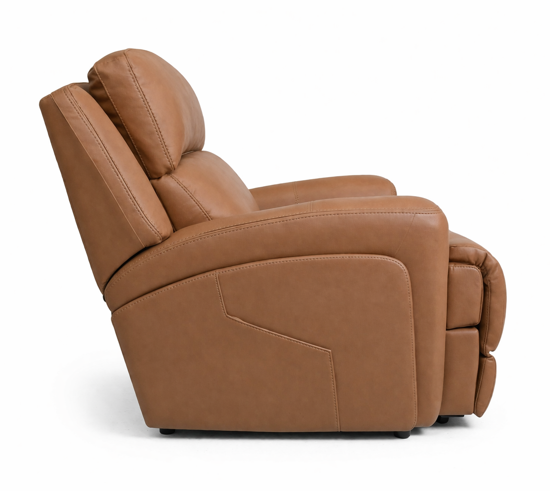 Faux Leather Power Recliner with Heat & Massage