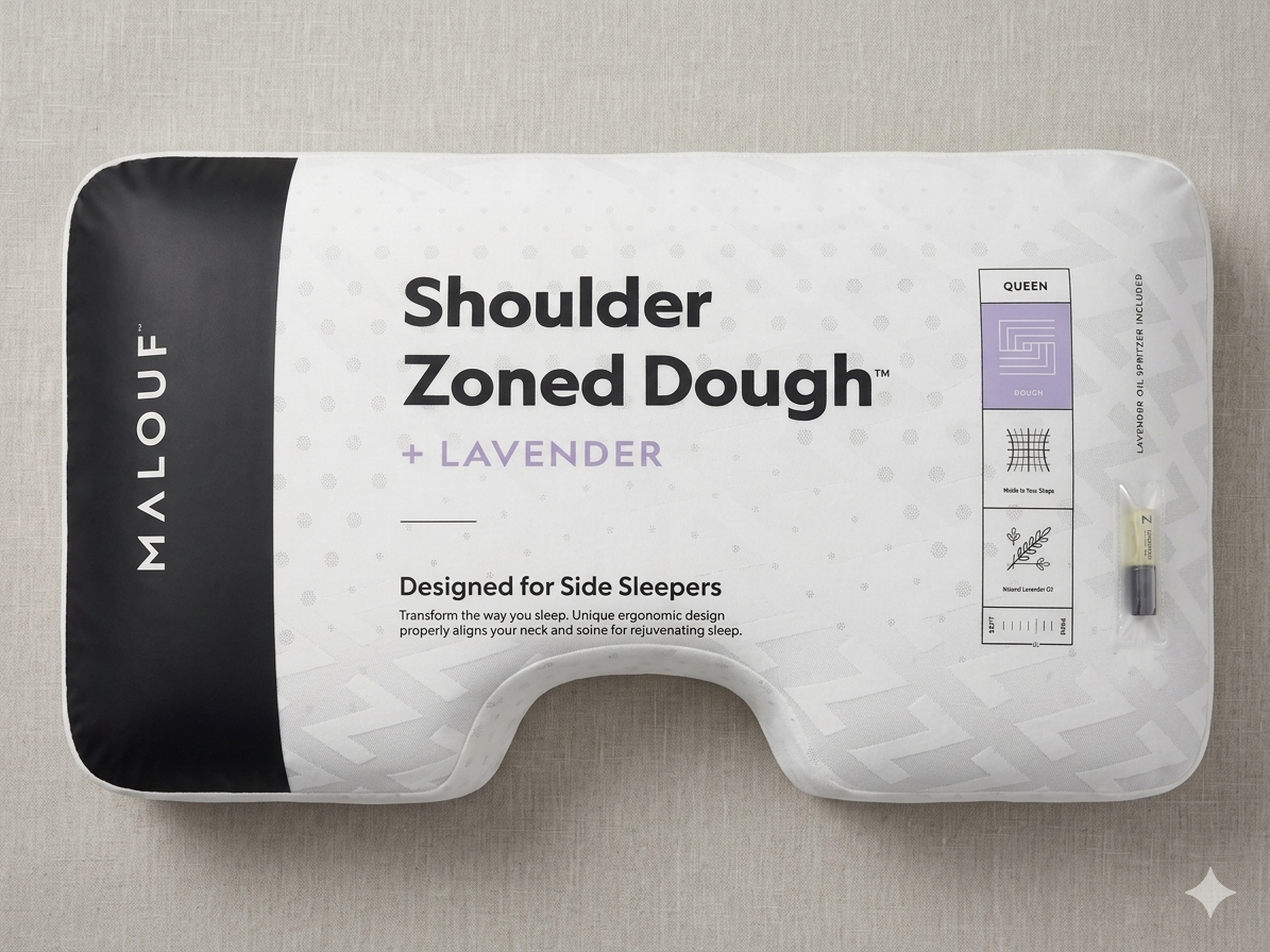 Malouf Shoulder Zoned Dough™ + Lavender Memory Foam Pillow