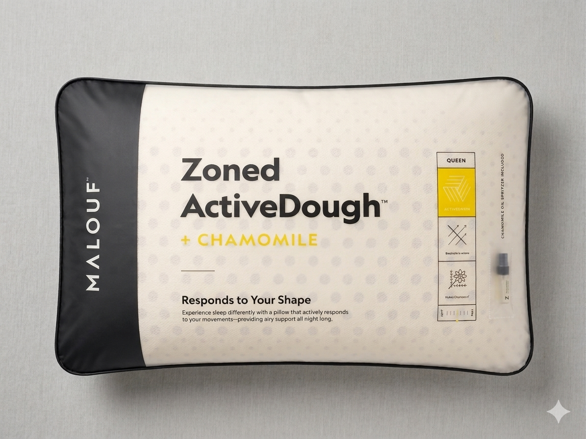 Malouf Zoned ActiveDough™ + Chamomile Memory Foam Pillow