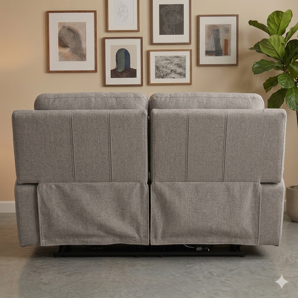 Fabric Power Reclining Sofa with Dual Recliners