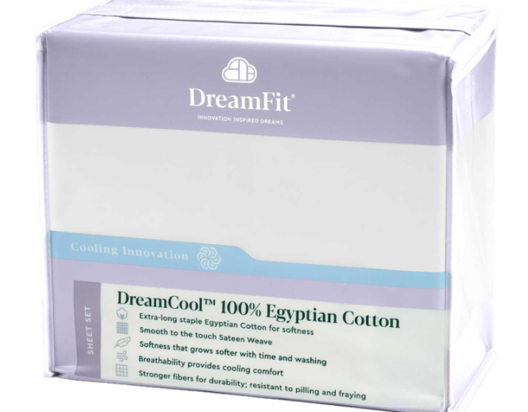 DreamFit DreamCool Egyptian Cotton Snowflake King Sheet Set