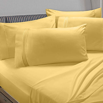 Ideal Linens microfiber Yellow King sheet set 6 piece
