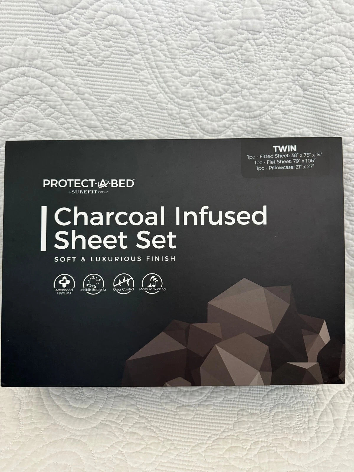 Protect A Bed Charcoal infused Sheet Set Twin
