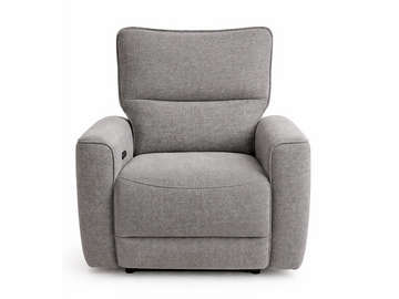 Gray Power Recliner Chair with Plush Cushioning