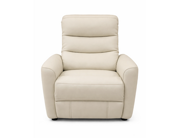 Faux Leather Ivory Power Recliner & Lift Chair