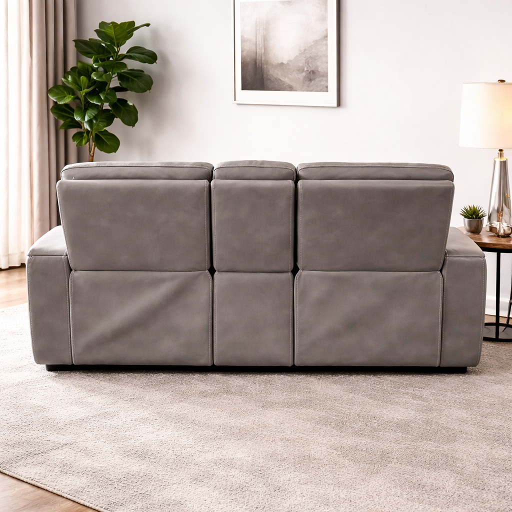 74" Reclining Fabric Loveseat (Gray)