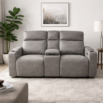 74" Reclining Fabric Loveseat (Gray)