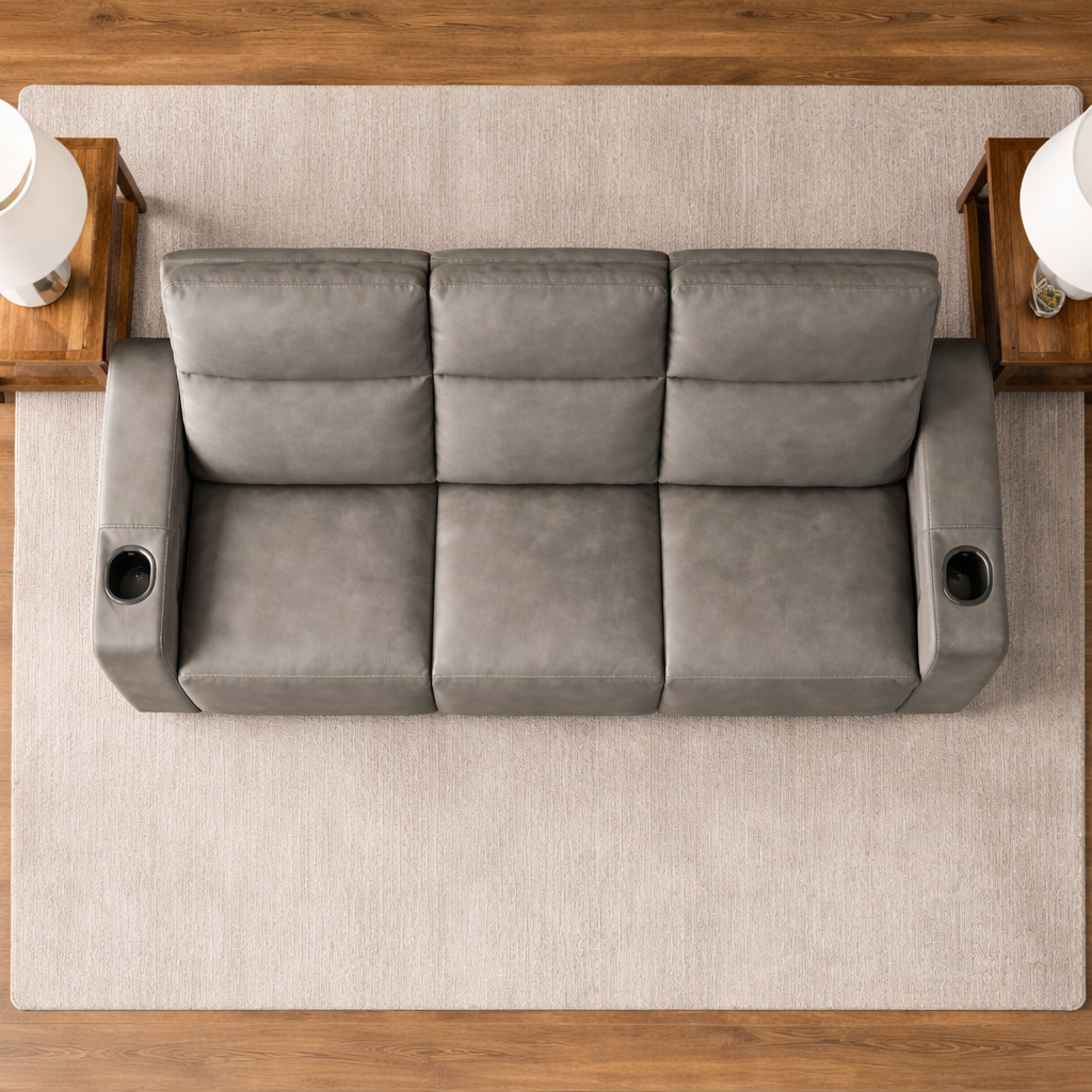 84" Power Reclining Leather Sofa (Gray)