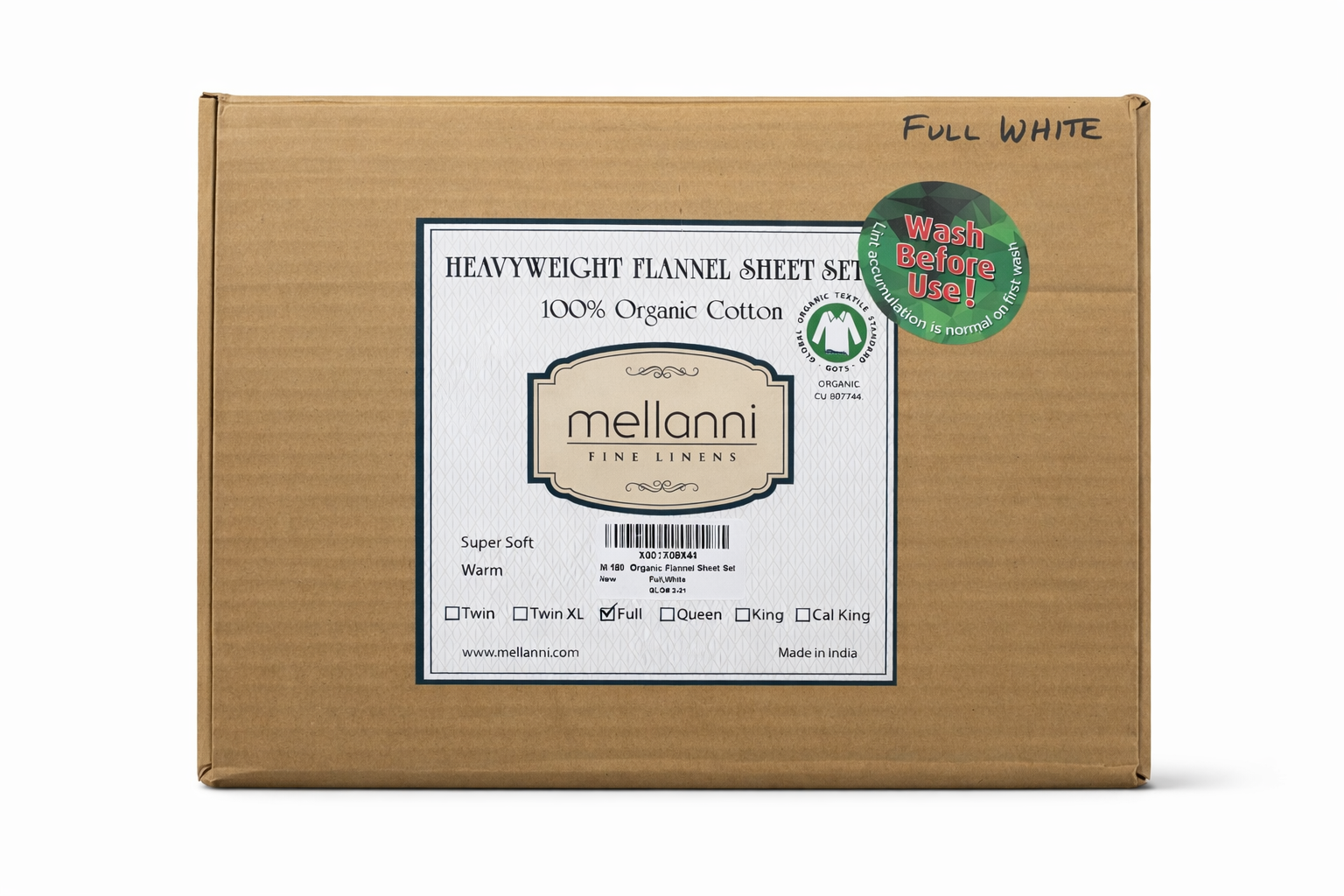 Mellanni Heavyweight Flannel Sheet Set (White, Blue, Gray)