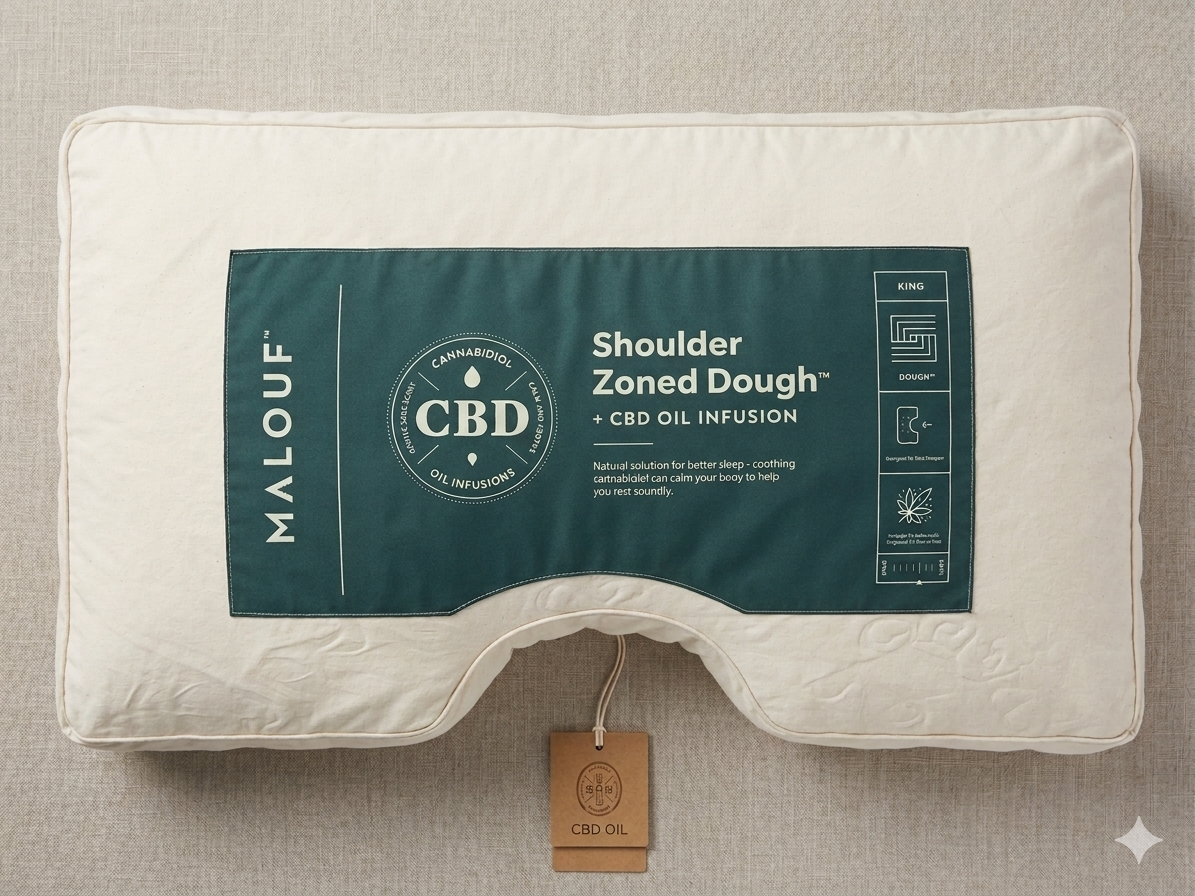 Malouf CBD Shoulder Zoned Dough™ Memory Foam Pillow