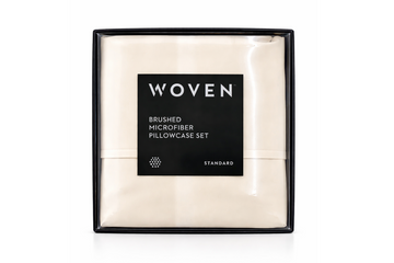 WOVEN Brushed Microfiber Pillowcase Set – Standard, Cream White
