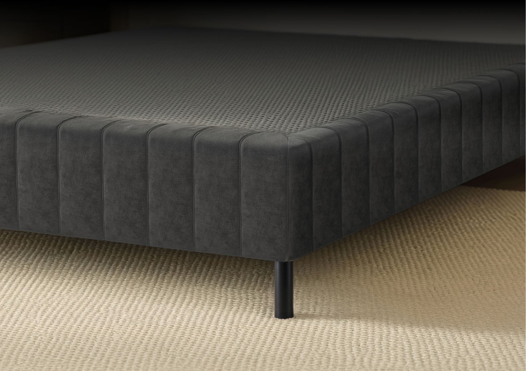 Puffy DUSK Bed Frame, Dark Gray Velvet