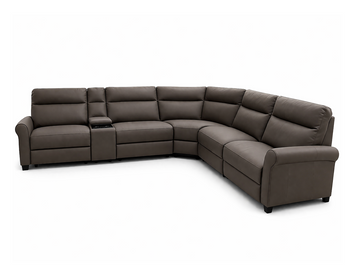 Atlas Modular Leather Sectional with Console Seating