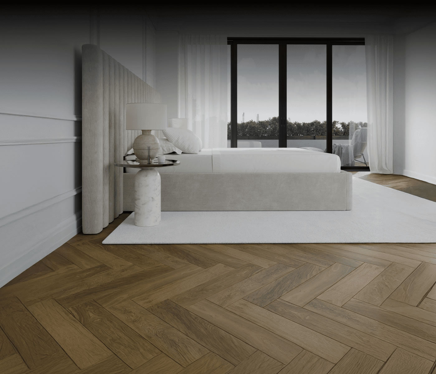Puffy MILAN Velvet Bed Frame with Winged Headboard