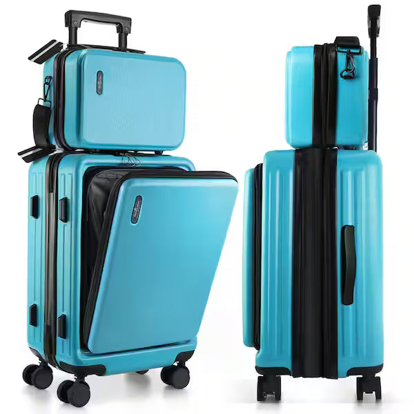 2 Piece Hard Shell Travel Arim Luggage Teal
