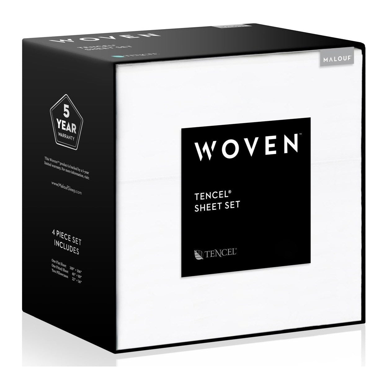 Malouf Woven sheet set White  Tencel Queen
