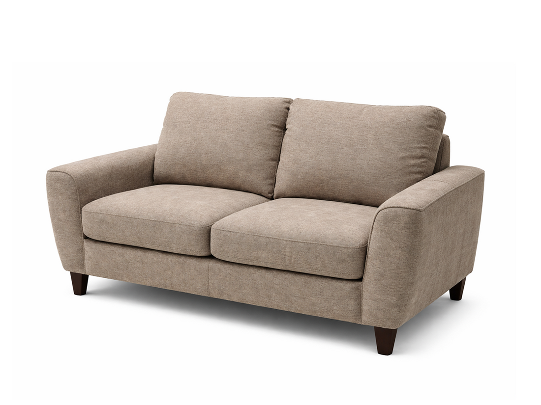 Warm Gray Fabric Loveseat