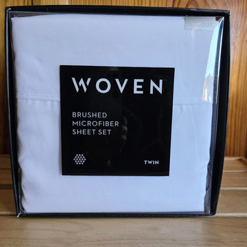 Malouf Woven Brushed Microfiber sheet set White Twin
