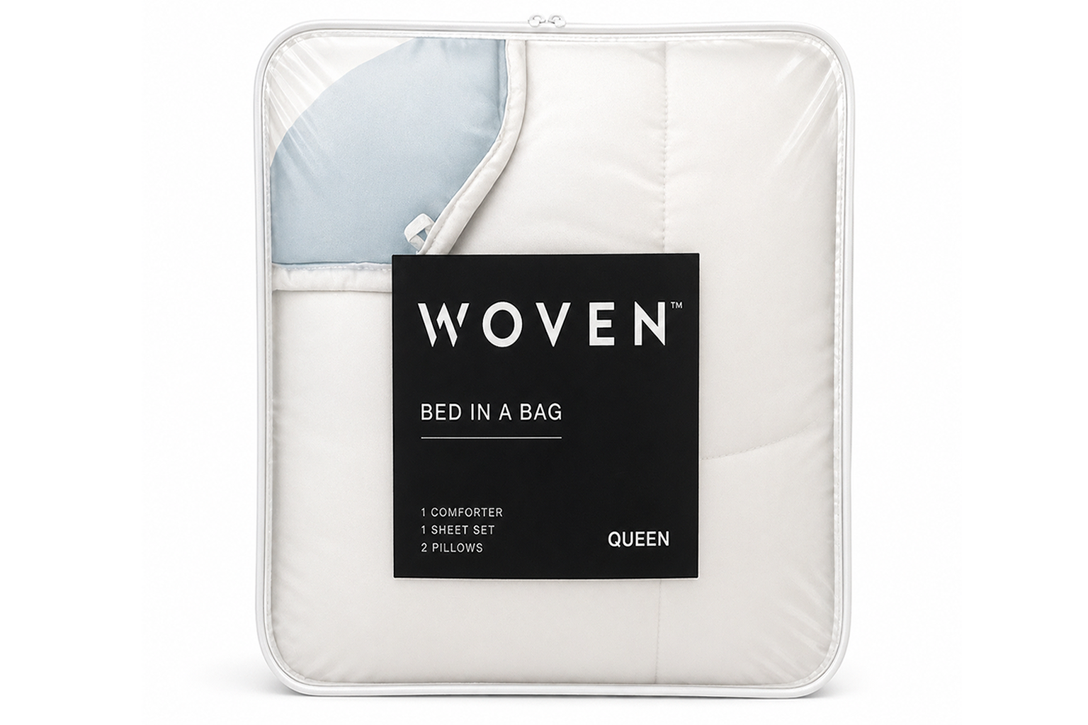 Woven Bed in a Bag Comforter Set – Complete Bedding Bundle (White)