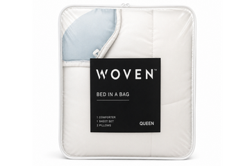 Woven Bed in a Bag Comforter Set – Complete Bedding Bundle (White)